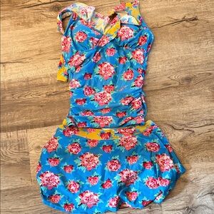 Blue Floral swim